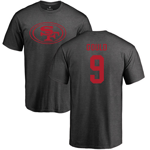 Men San Francisco 49ers Ash Robbie Gould One Color #9 NFL T Shirt->san francisco 49ers->NFL Jersey